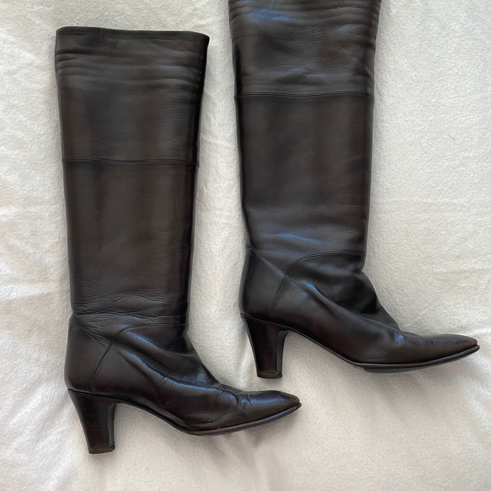 Leather tall boots